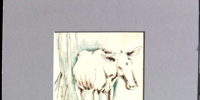 Biddle Excellent watercolor on paper with various animals. The paper dimension is 5.25 by 7 inches. Signed and dated with the year 1928 in the lower right side. No...